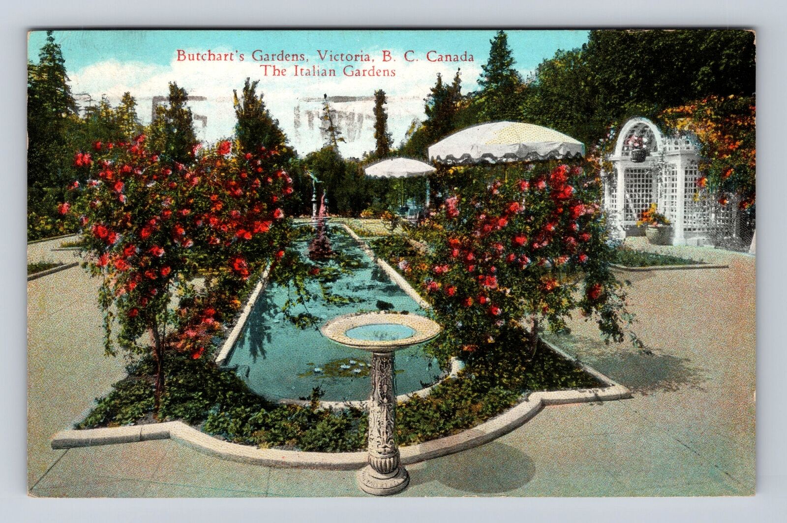 Victoria British Columbia-Canada, Butchart\'s Gardens, Vintage c1930 Postcard