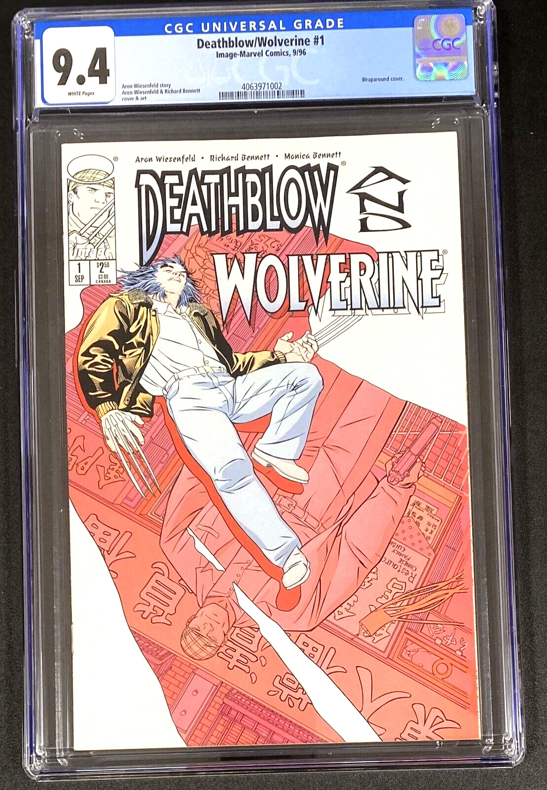 Deathblow and Wolverine #1 1996 Image Marvel Wraparound Cover CGC 9.4 NM