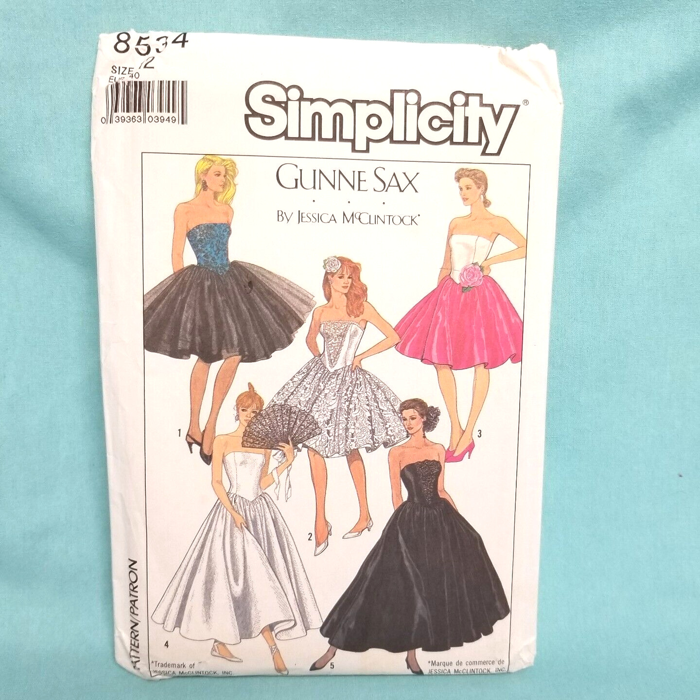 Vintage GUNNE SAX 8534 Simplicity Sewing Pattern Party Dress, Jessica McClintock