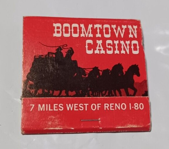 Vintage Boomtown Casino West of Reno Nevada Matchbook USED