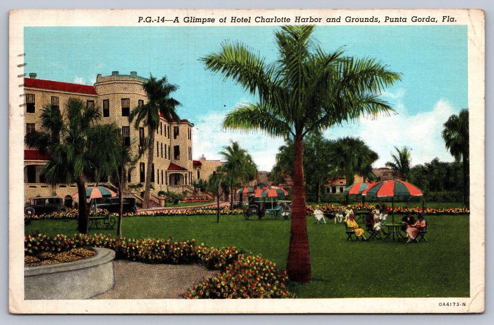 Postcard Punta Gorda FL Hotel Charlotte Harbor and Grounds 1943