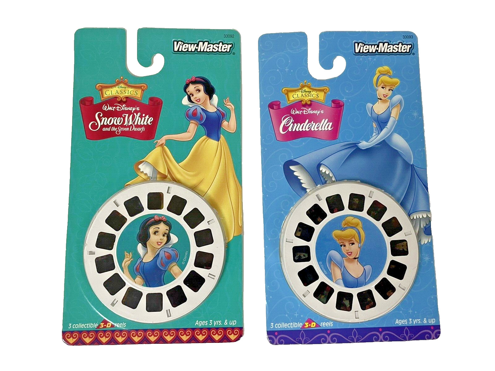Disney Classics Mattel View-Master 1998 Cinderella #33093 Snow White #33092