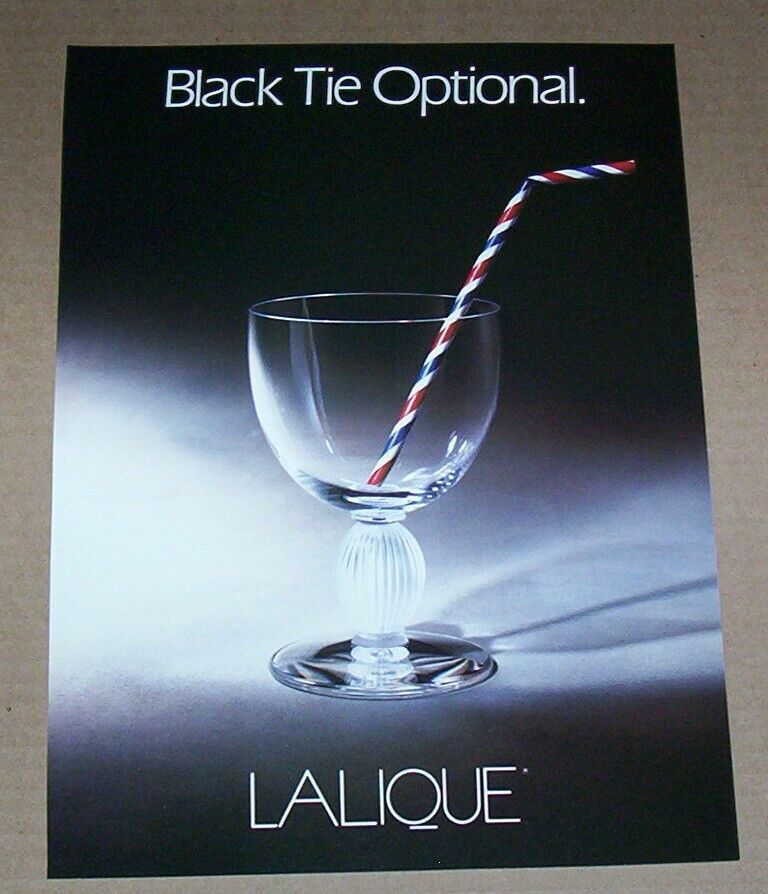 1991 print ad - Lalique crystal glass stemware glassware Advertising page