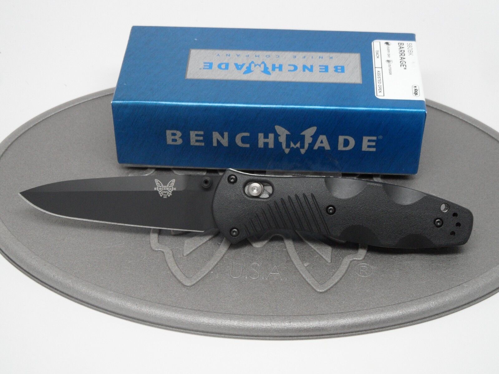 Benchmade 580BK Barrage 154CM AXIS Assist Black Discontinued Large Folding Knife