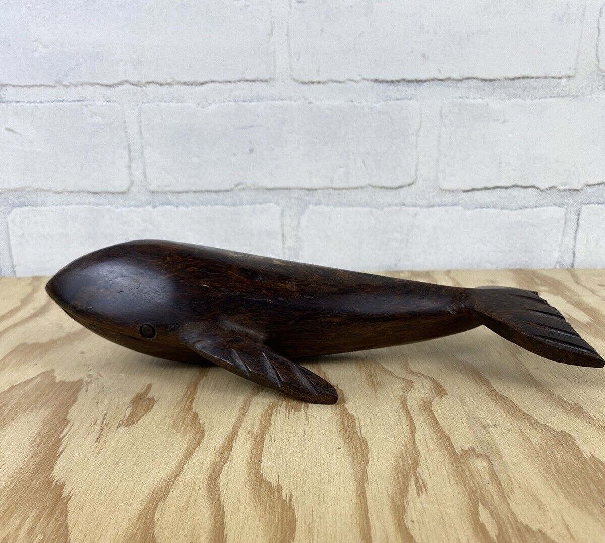 Vintage Ironwood Blue Whale Hand Carved 8.5” Long
