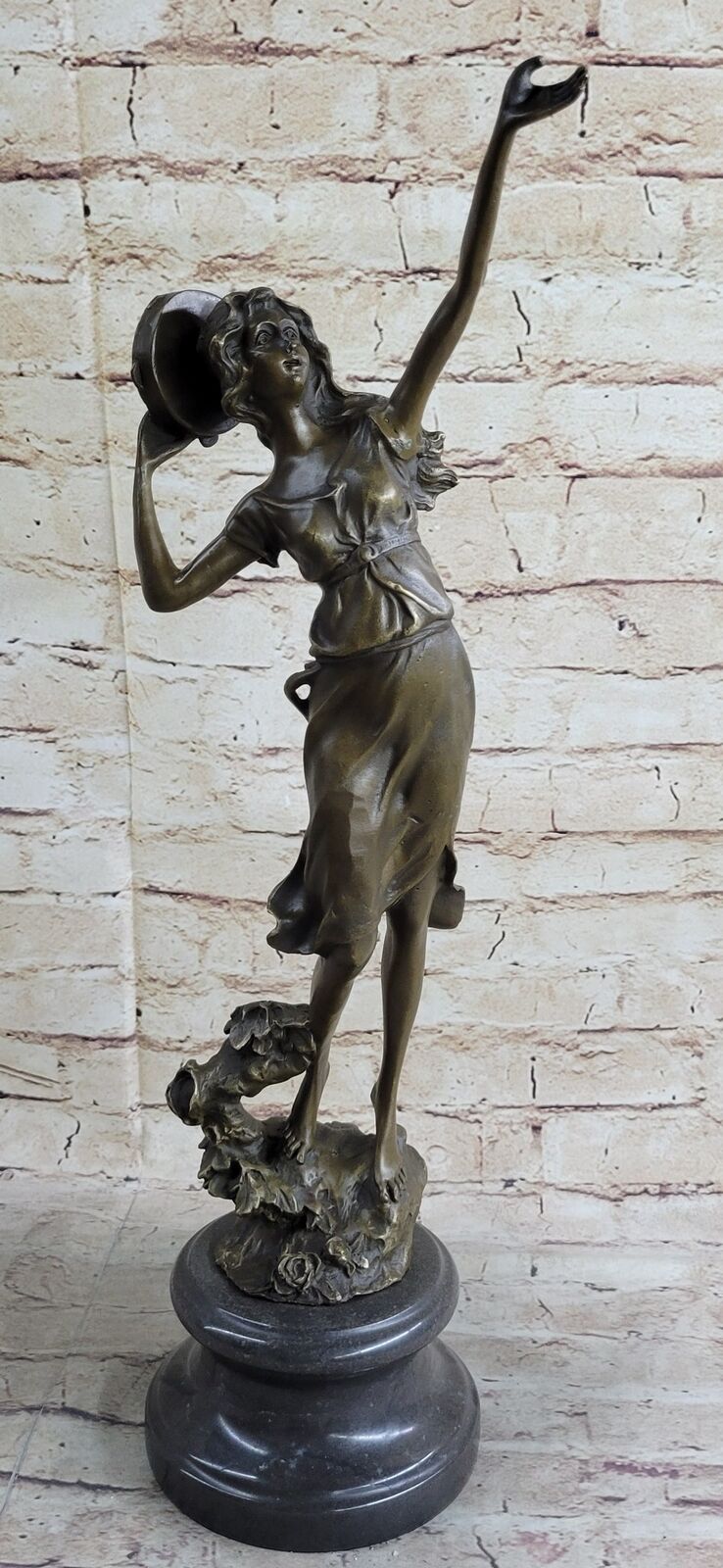 A FRENCH COLD-PAINTED SOLID BRONZE MODEL OF A TAMBOURINE PLAYER HOME DECOR