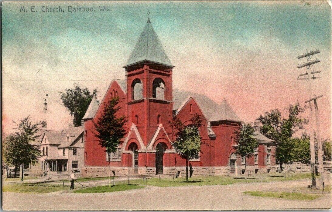 1916. M.E. CHURCH. BARABOO, WIS.  POSTCARD. EP24