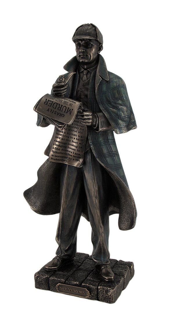 Veronese Design Detective Sherlock Holmes Metallic Bronze Statue