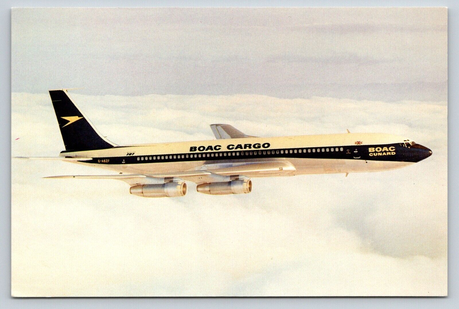 Boac-Cunard Cargo Boeing 707 Postcard 4x6