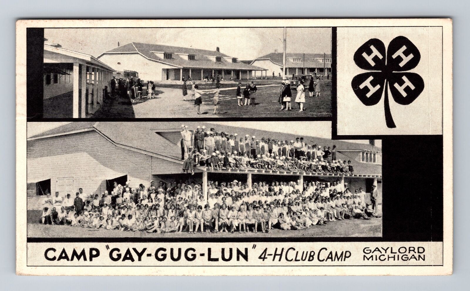 Gaylord MI-Michigan, Camp Gay-Gug-Lon 4-H Camp, Vintage c1936 Postcard