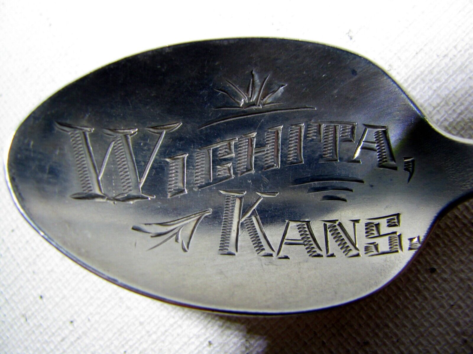 Excellent 1904 Witchita Kansas Sterling Silver Souvenir Coffee Spoon