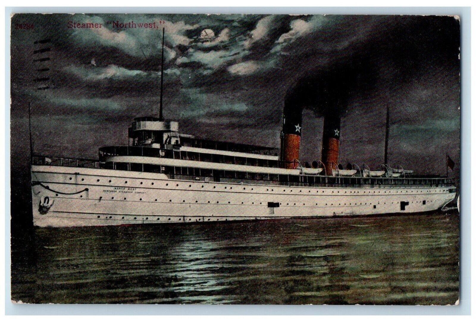 1911 Steamer Northwest Cruise Ship Detroit Michigan MI Vintage Antique Postcard
