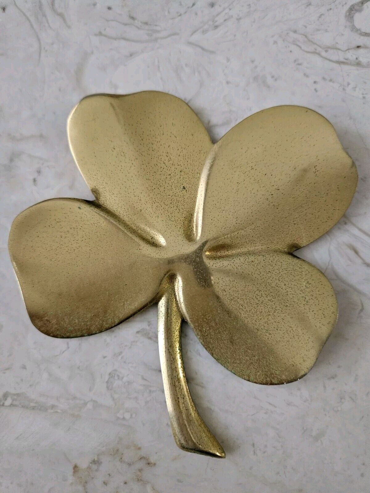 Vintage VTG Gerity 24K Gold Plated Irish 4 Four Leaf Clover Shamrock Paperweight