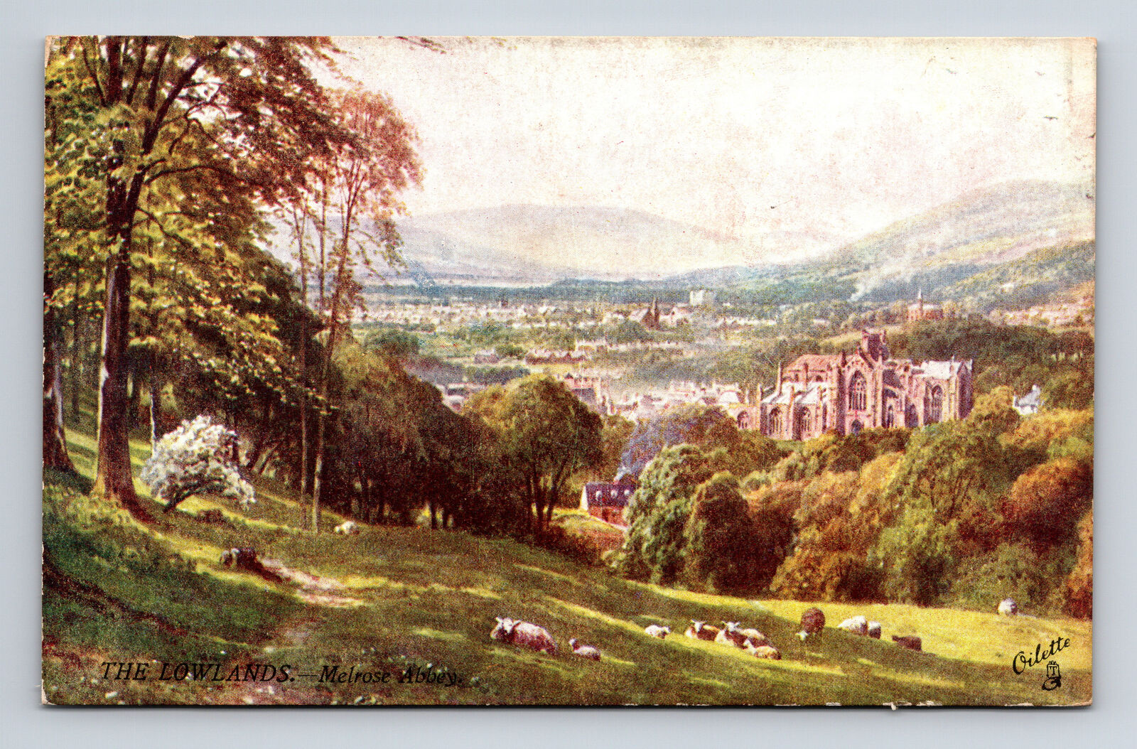 Melrose Abbey Bonnie Scotland Lowlands Raphael Tuck\'s Oilette Melrose Postcard