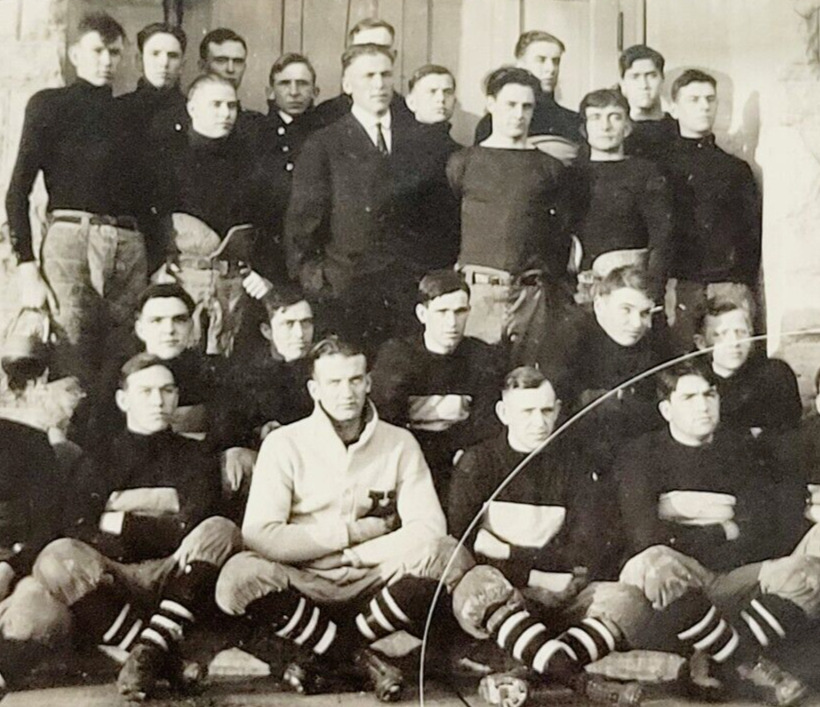 Rare 1911 Postcard BVC Football Squad Team Blanchard Valley Conference Ohio
