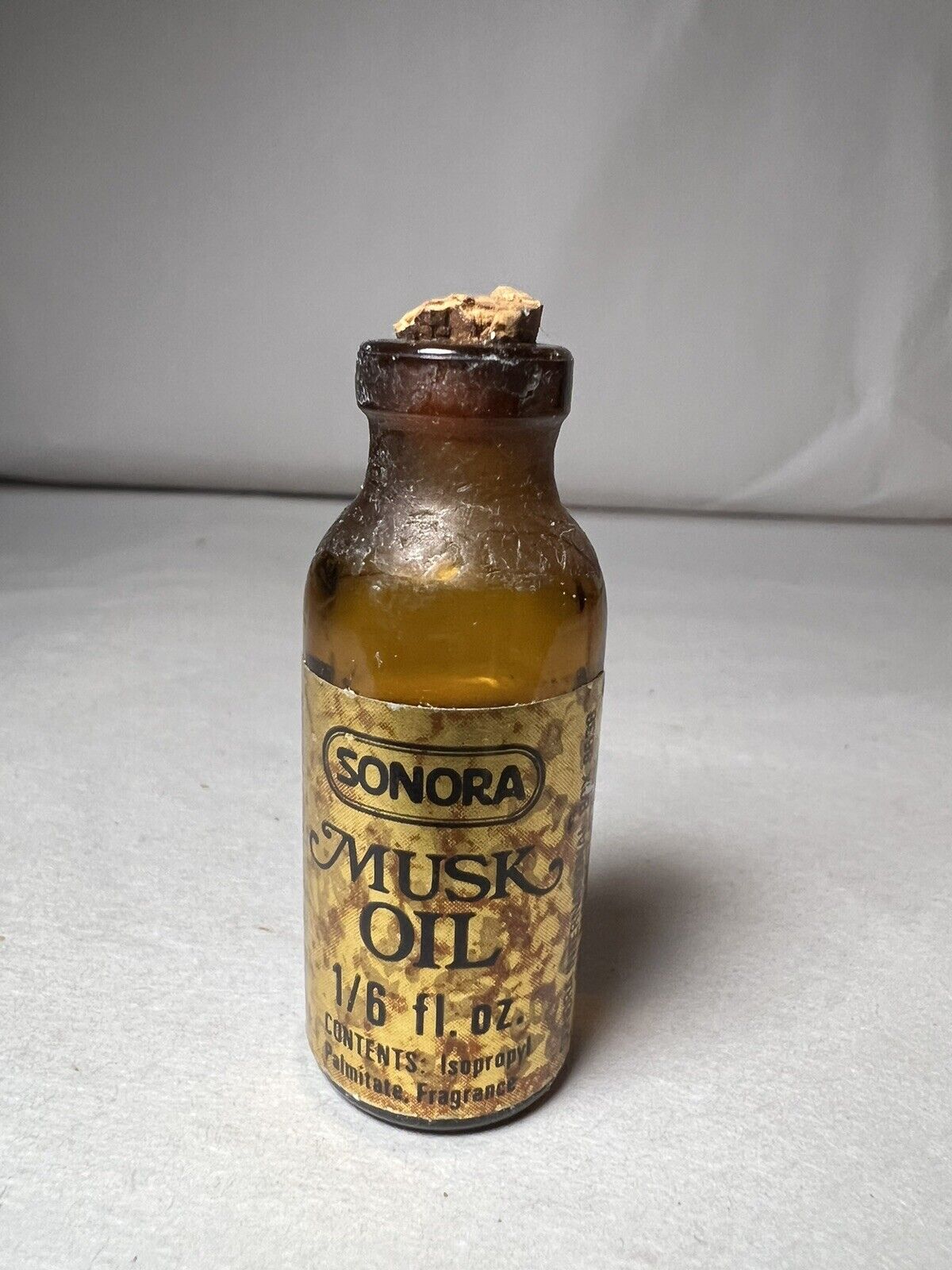 VINTAGE Sonora Musk Oil 1/6 fl oz/5 ml 2/3 Full Original Corked Made in Canada