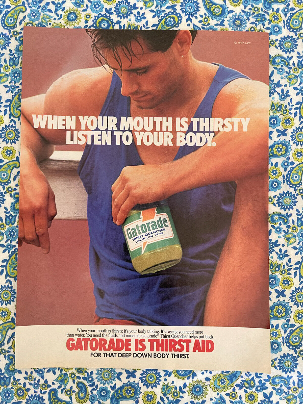 Vintage 1987 Gatorade Print Ad Sports Drink Thirst Aid