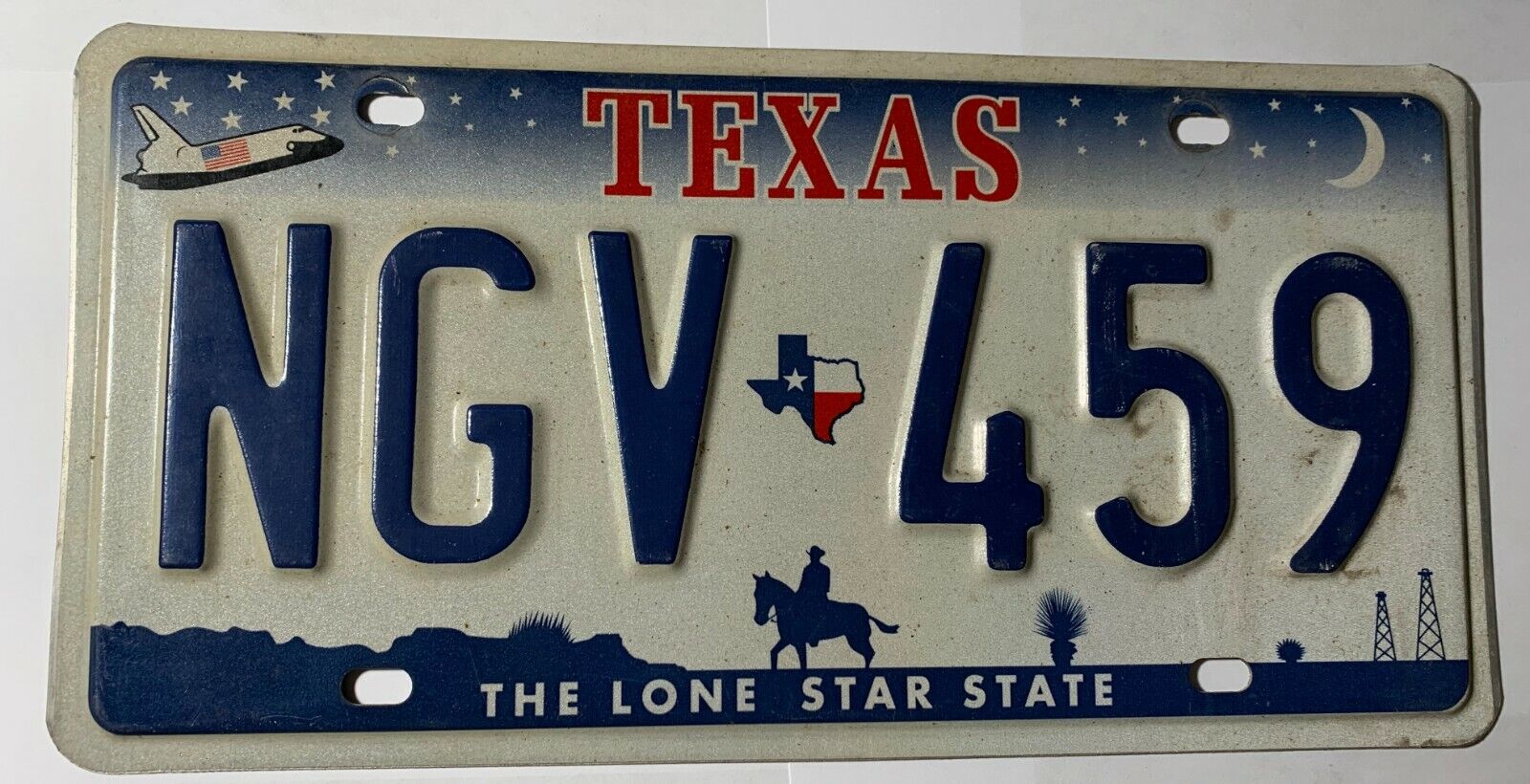 LICENSE PLATE BLOWOUT: 1990s Texas Plate NGV 459 Nice Shape