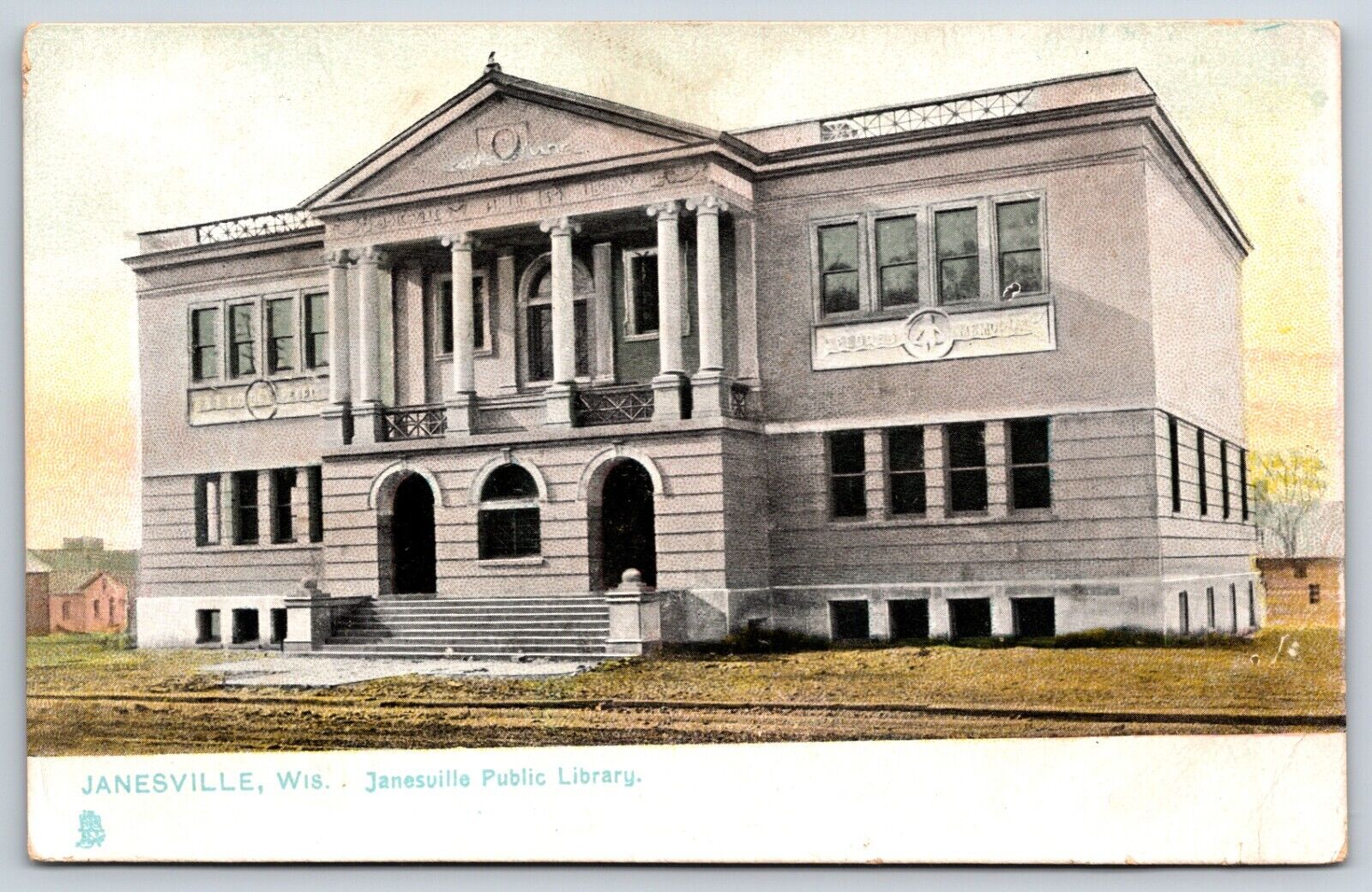Postcard Janesville Public Library, Janesville, Wisconsin Posted ca 1911