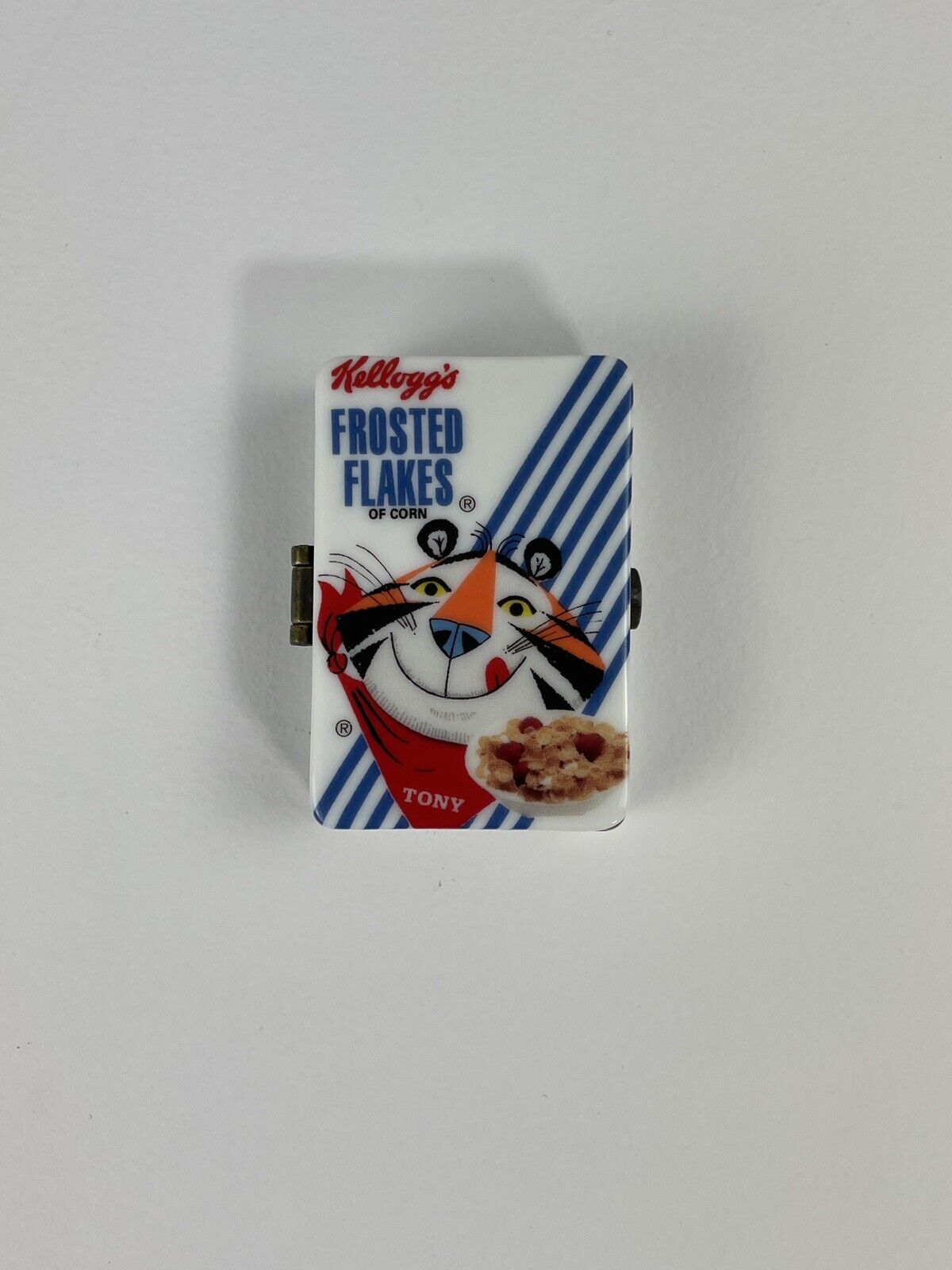 Kellogg's Frosted Flakes Tony Tiger 1998 PHB Porcelain Hinged Trinket Box Spoon