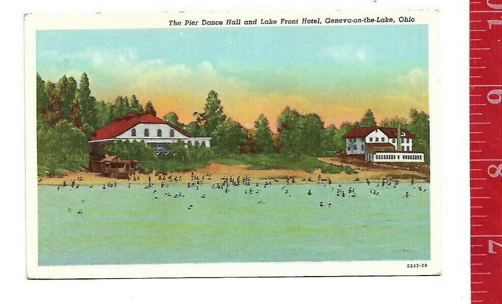 Vintage the Pier Dance Hall and Lake Front Hotel Geneva-on-the-Lake post card 