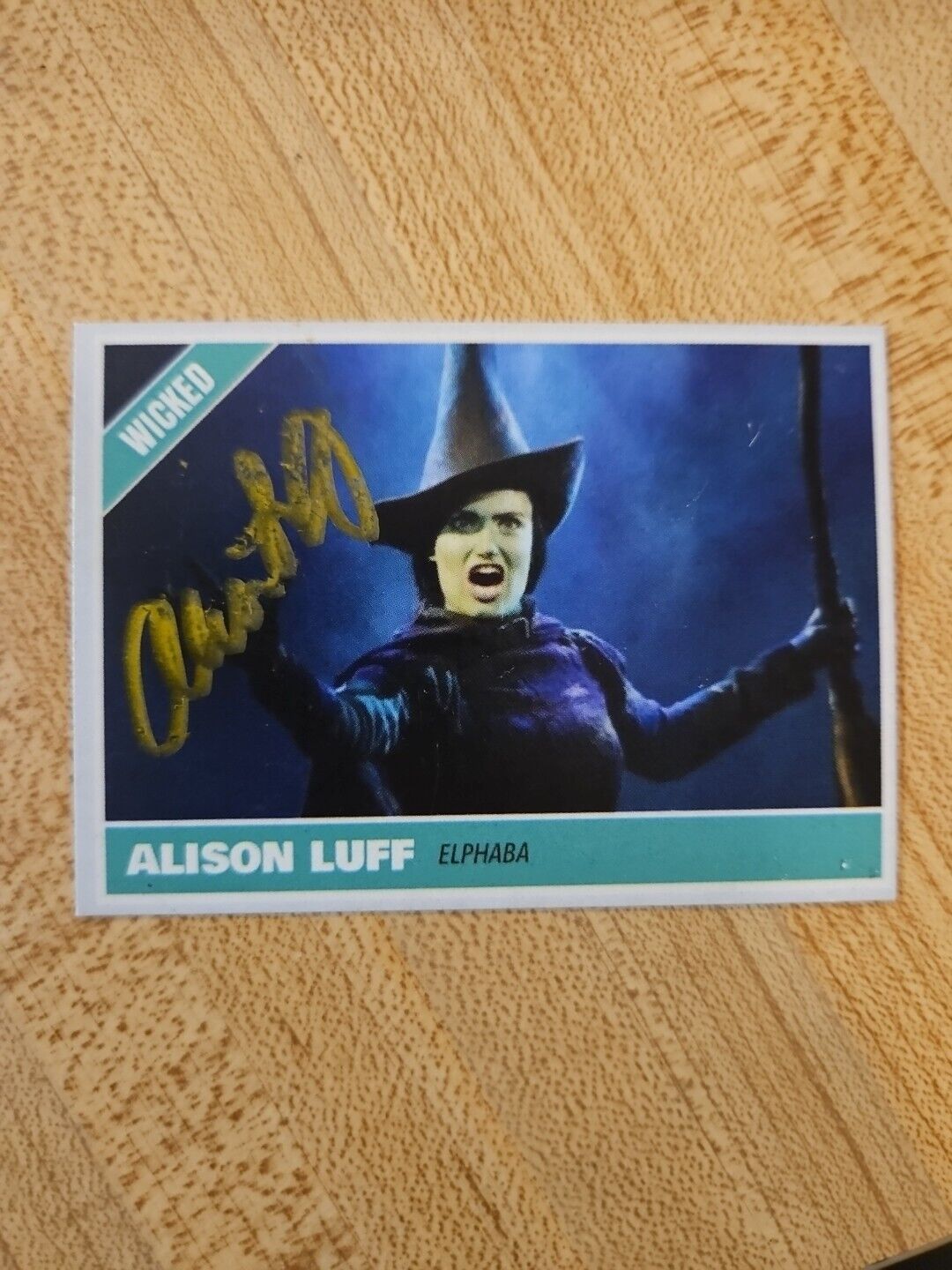 Alison Luff Custom Signed Card - Played Elphaba In Wicked On Broadway