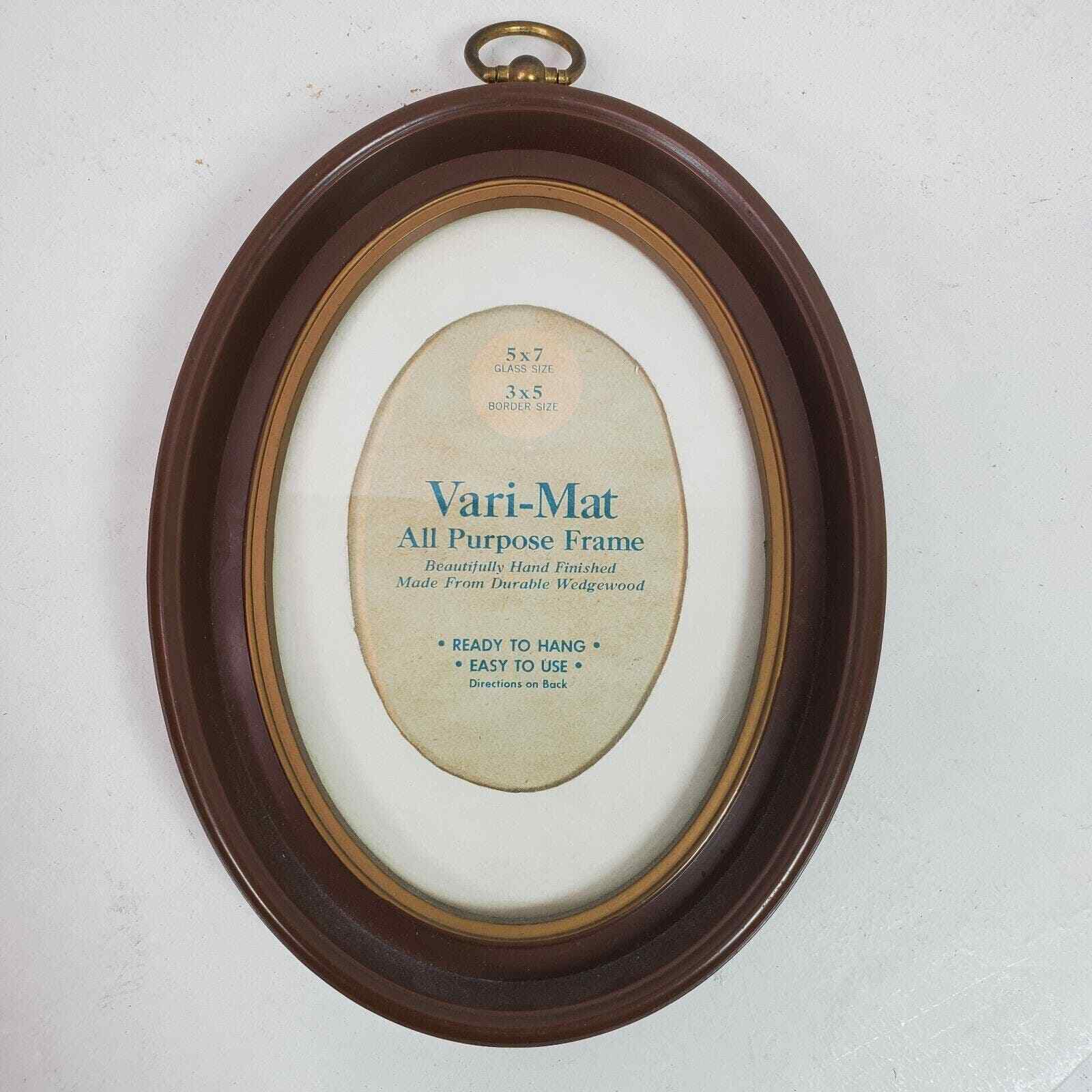 Vintage 1970s Oval Photo Frame 8x6 Inch Brown Durable Wedgewood