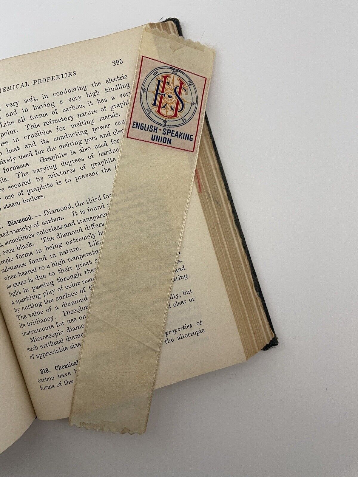 Antique Historical Bookmark Ribbon English Speaking Union Compass