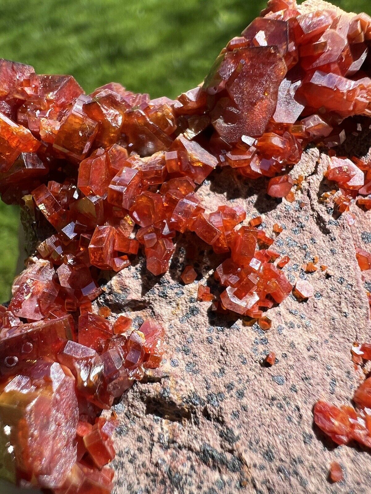 Large Raw Red Vanadinite- Natural 3.5” Morocco Vibrant Red Vanadinite In Matrix
