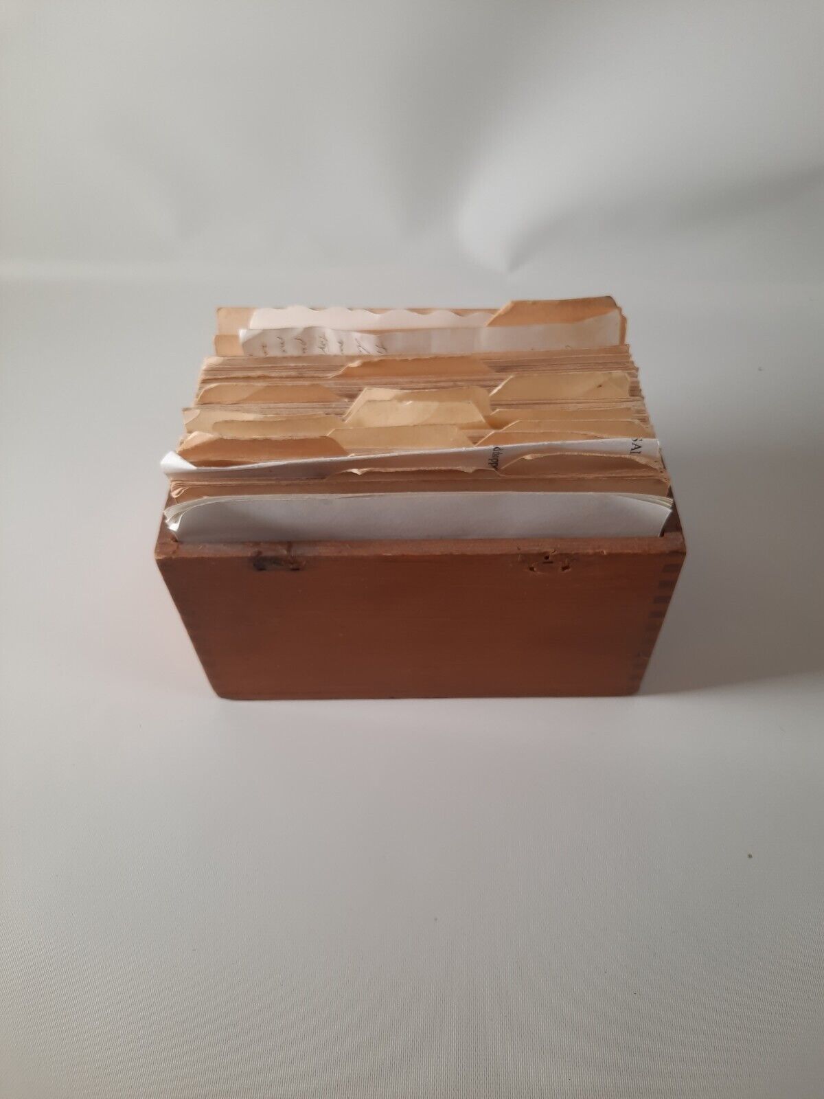 Vintage Retro Wooden Recipe Box With Recipes No Cover 