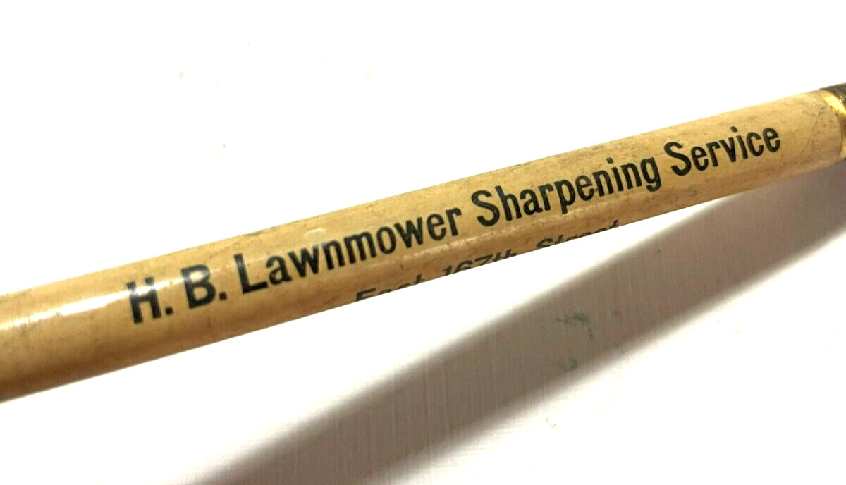 c.1930s H.B. Lawnmower Sharpening Service South Holland Illinois Wooden Pencil