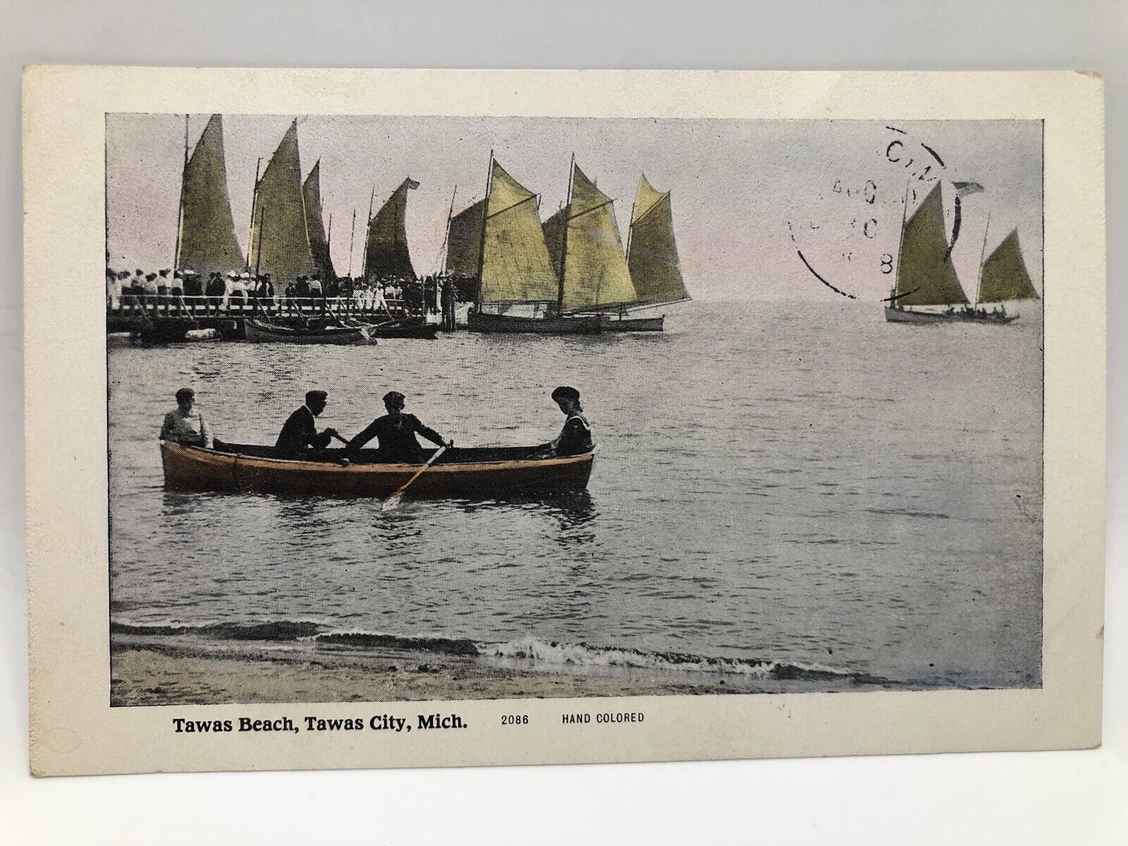 Postcard Tawas Beach Tawas City Michigan Posted 1908