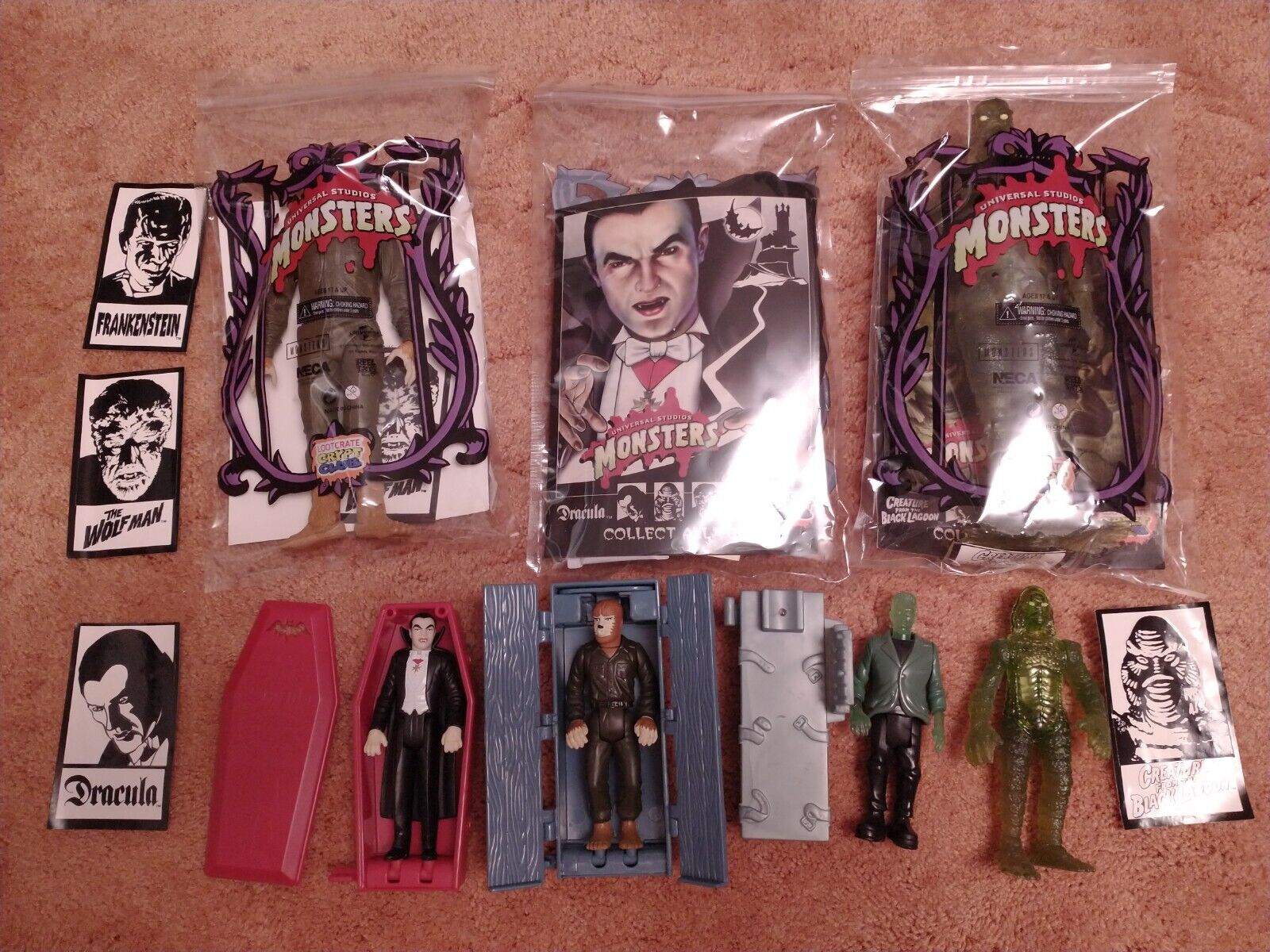 Neca Universal Monsters Loot Crate Fright Dracula Creature Wolf Man Burger King
