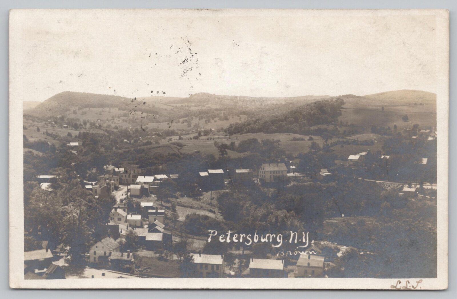 Petersburg NY New York - RPPC - Birds Eye View - Real Photo Postcard - 1908