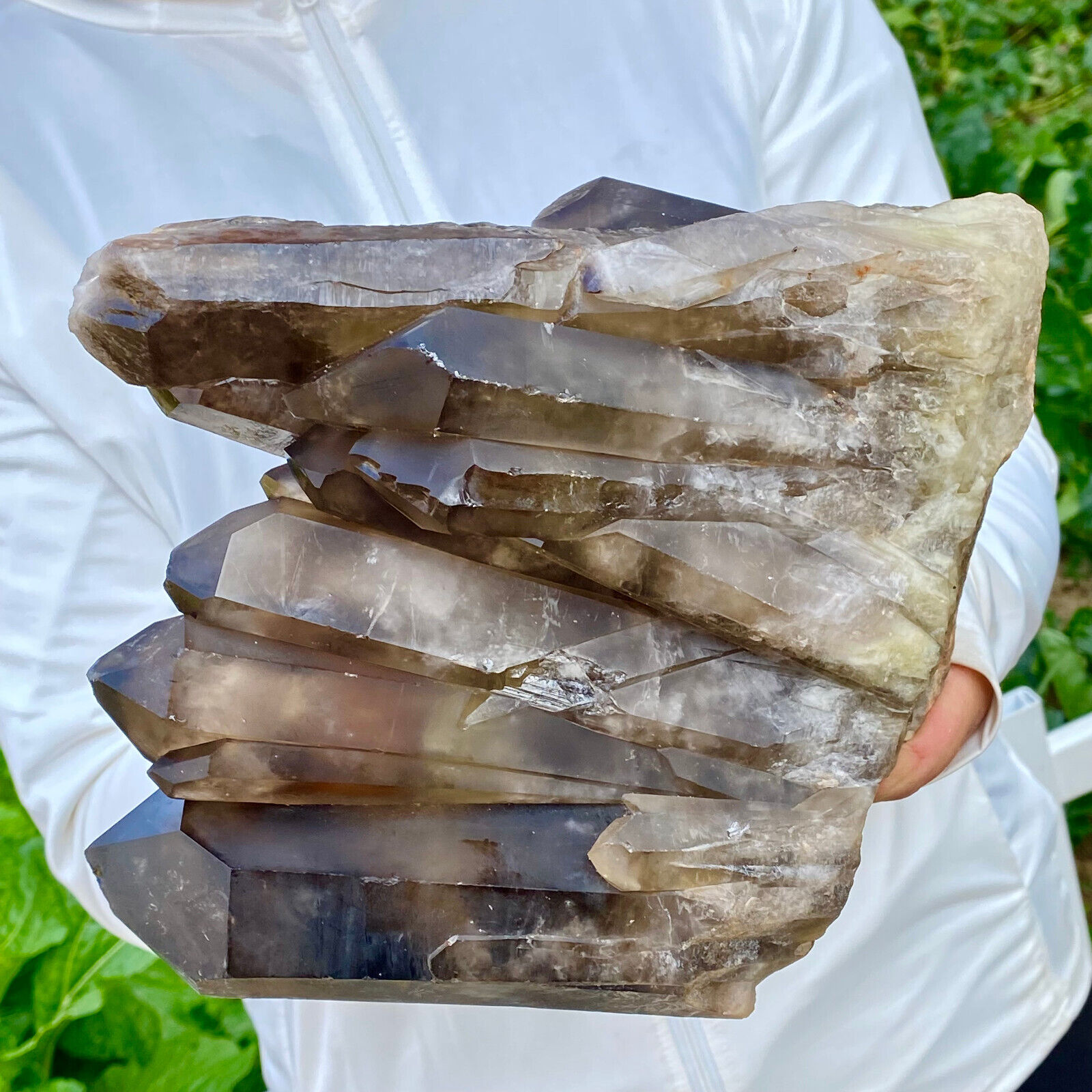 8.7LB Natural Tea black Crystal quartz Cluster Mineral Specimen Healing reiki