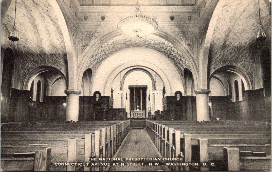 c1920s Interior of National Presbyterian Church Washington DC Vintage Postcard 