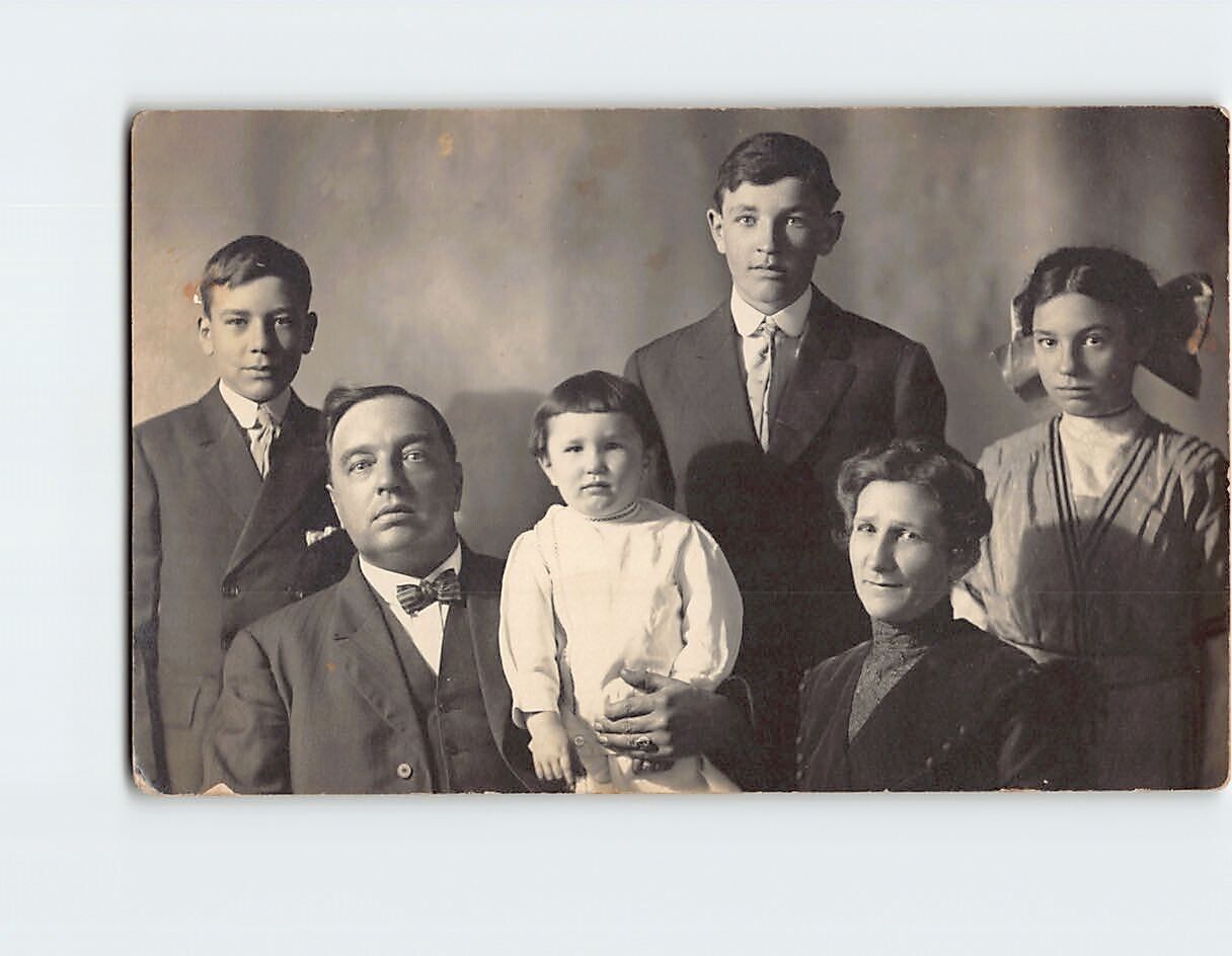 Postcard Vintage Photo of a Family