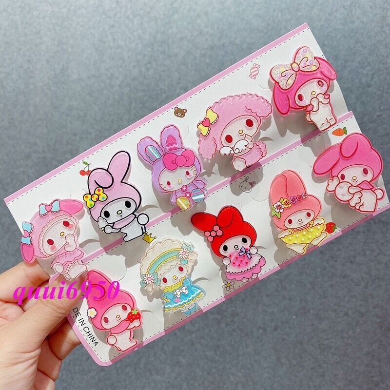 10pcs/set Cute My Melody Hello Kitty Hair Clip Barrette Hairpin Jewelry Gift