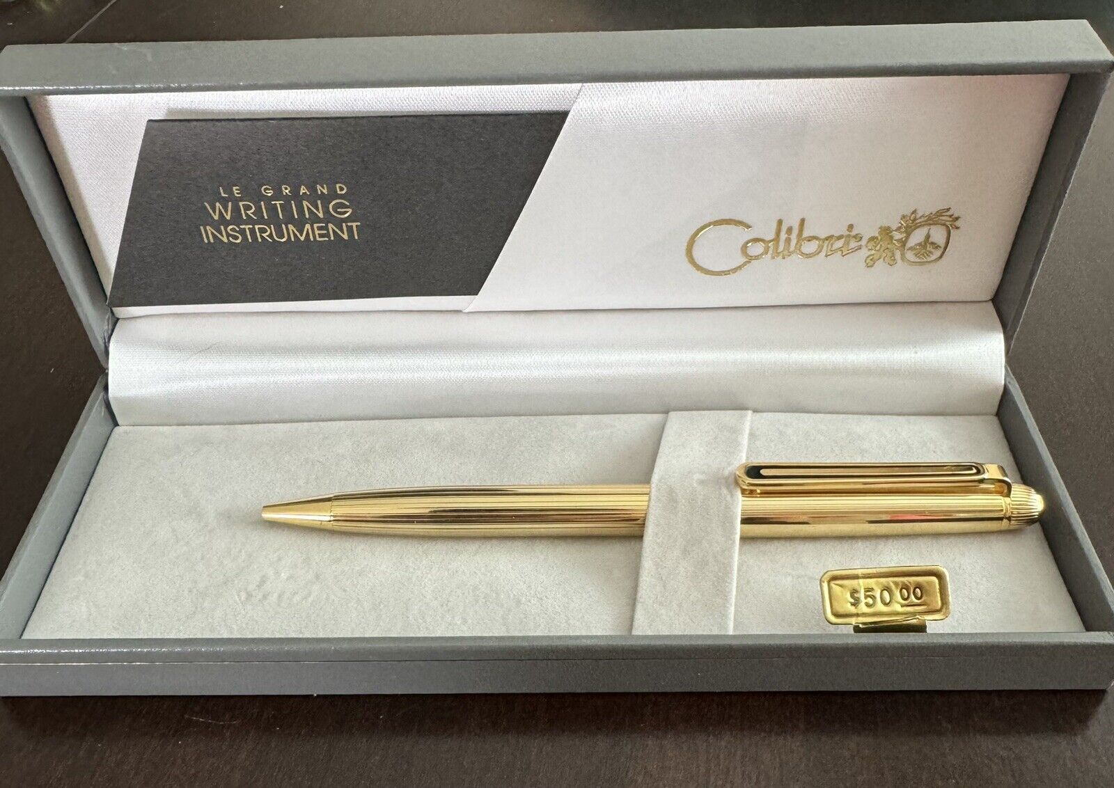 Colibri Pen Gold Color LE GRAND (writes), In Gray Box. Made In Japan