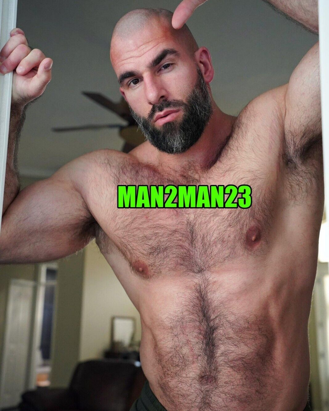 NICK HAIRY & HUNG MUSCLE DADDY SEXY & SHIRTLESS 8x10 COLOR PHOTO #7C