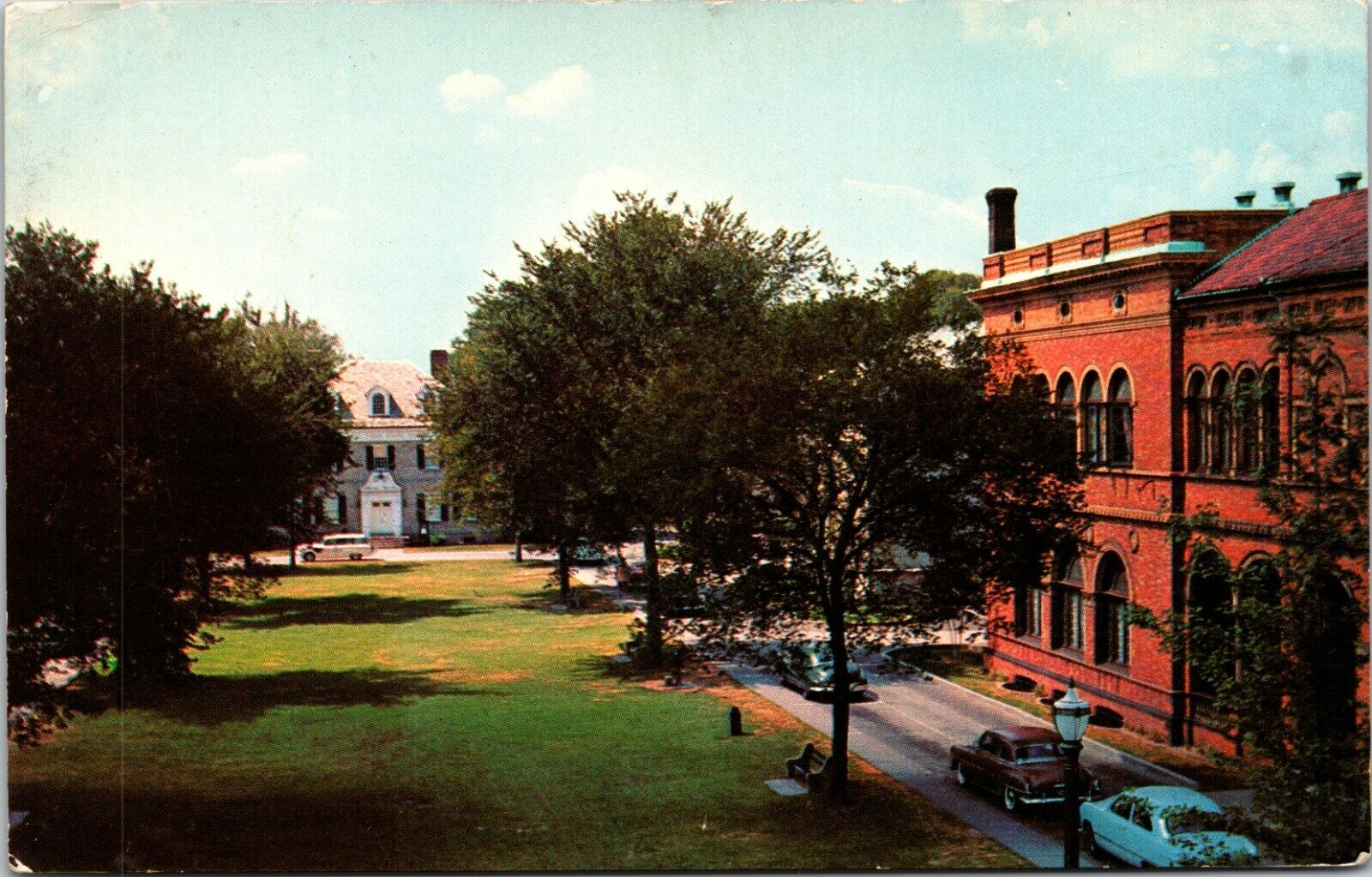 Quadrangle Rear of Library Springfield Massachusetts Vintage Postcard 