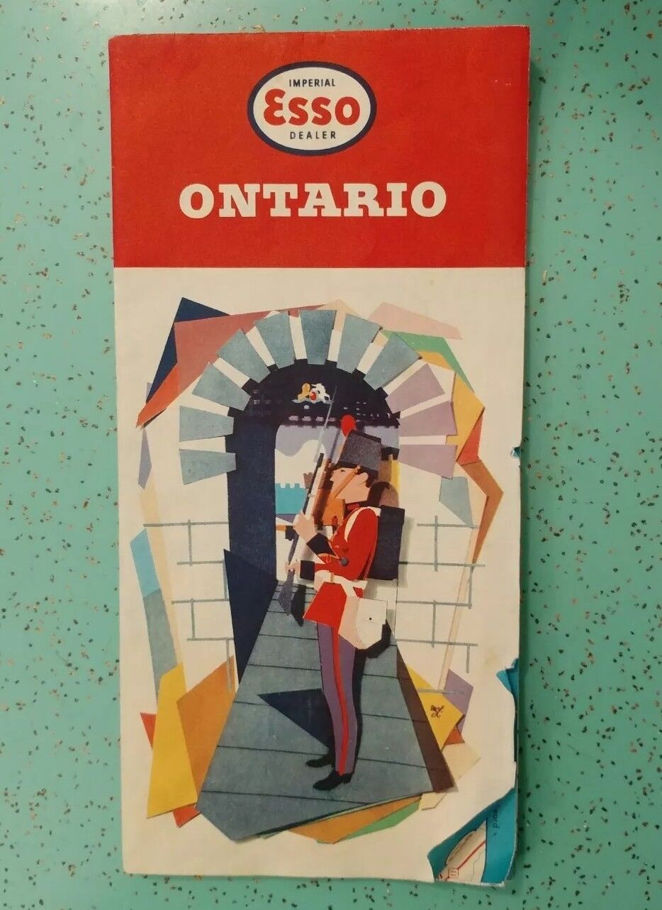 Vintage 1959 Esso Ontario Canada Road Map