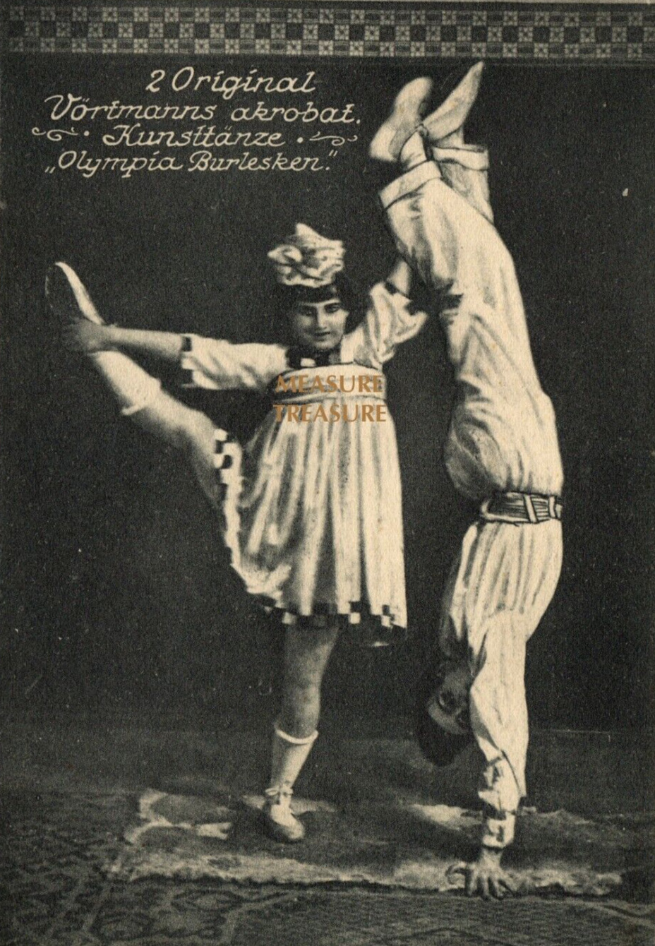 C.1910 VÖRTMANN'S ACROBATS OLYMPIA BURLESQUE CIRCUS SIDESHOW DANCE Postcard PS