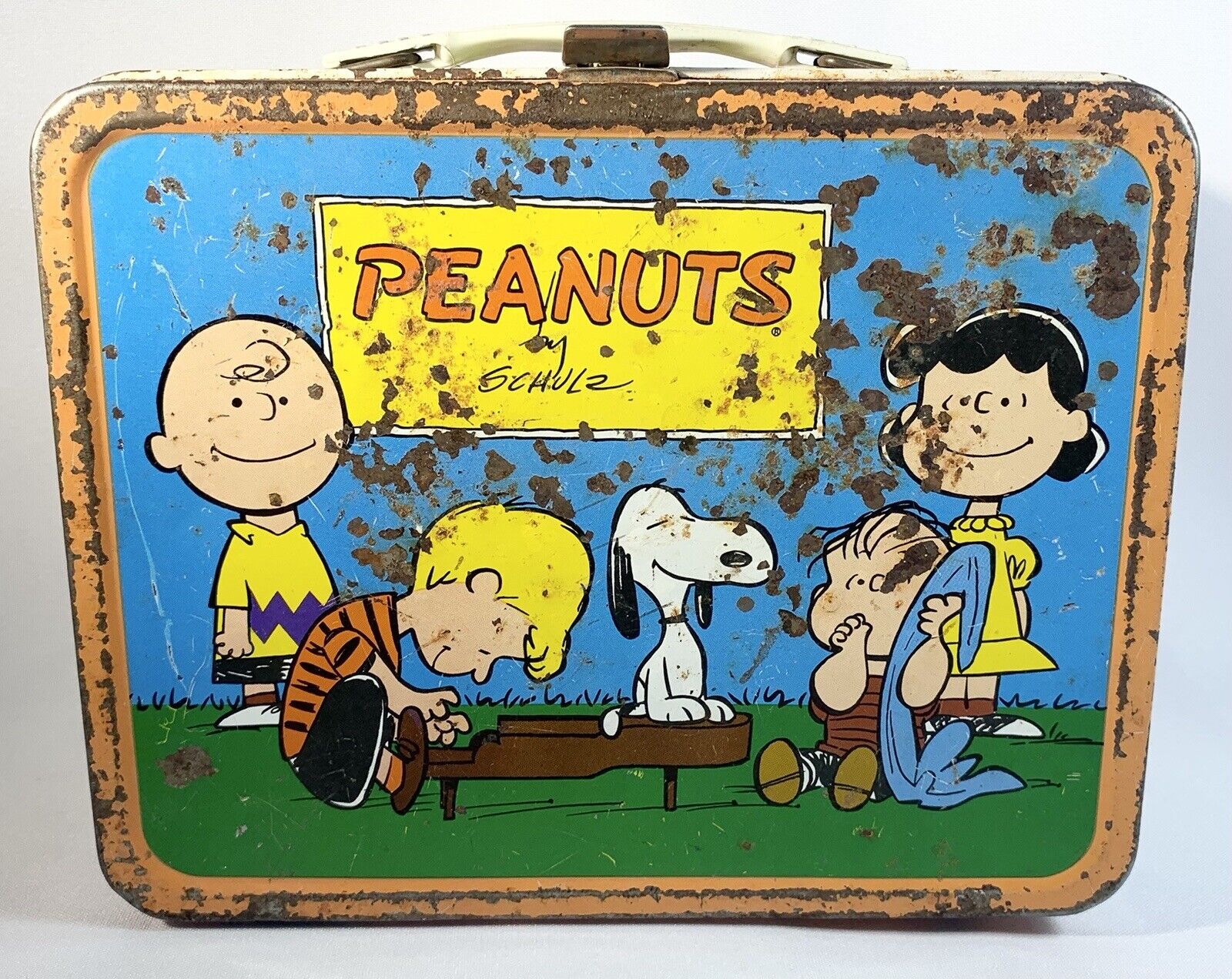1959 PEANUTS by SCHULZ VINTAGE Lunch Box Tin Metal