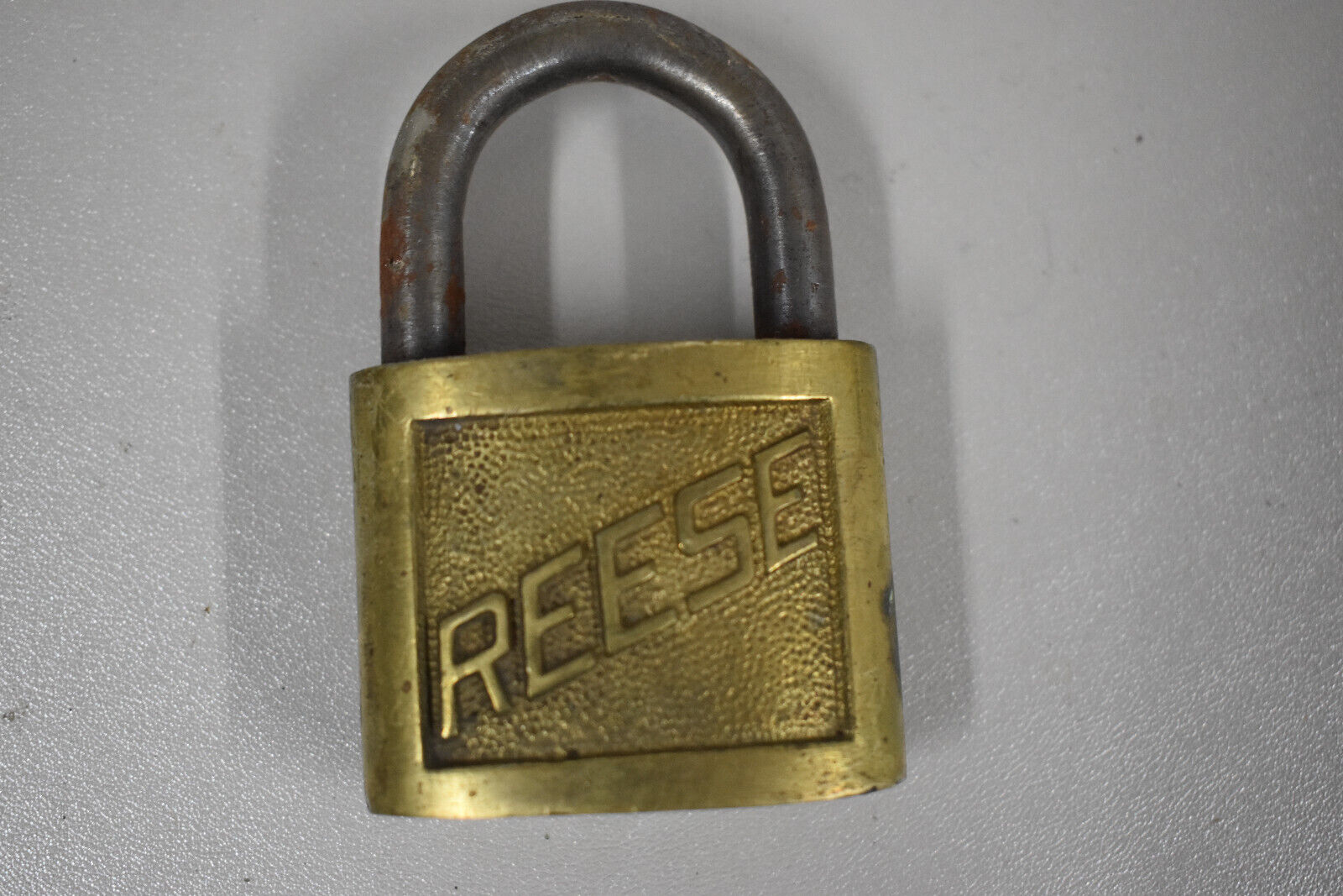 Vintage Antique Reese Brass Padlock Lock No key