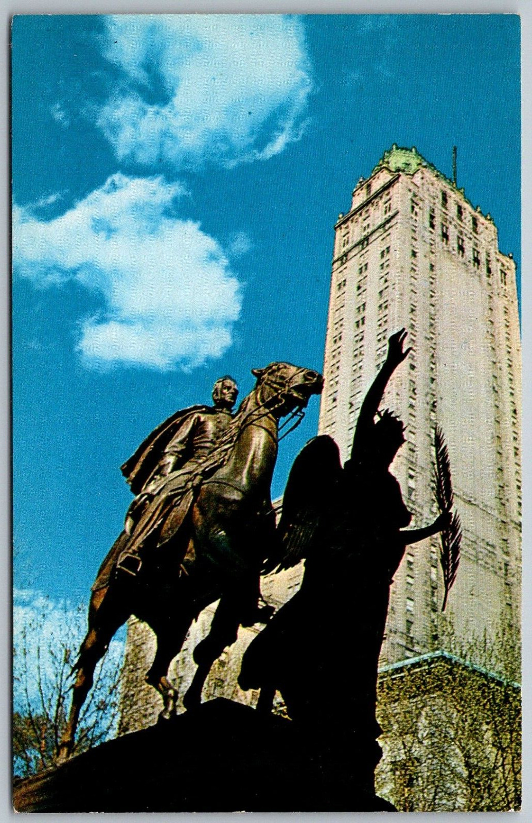 New York City NY 1950s Postcard Civil War General William T. Sherman Statue