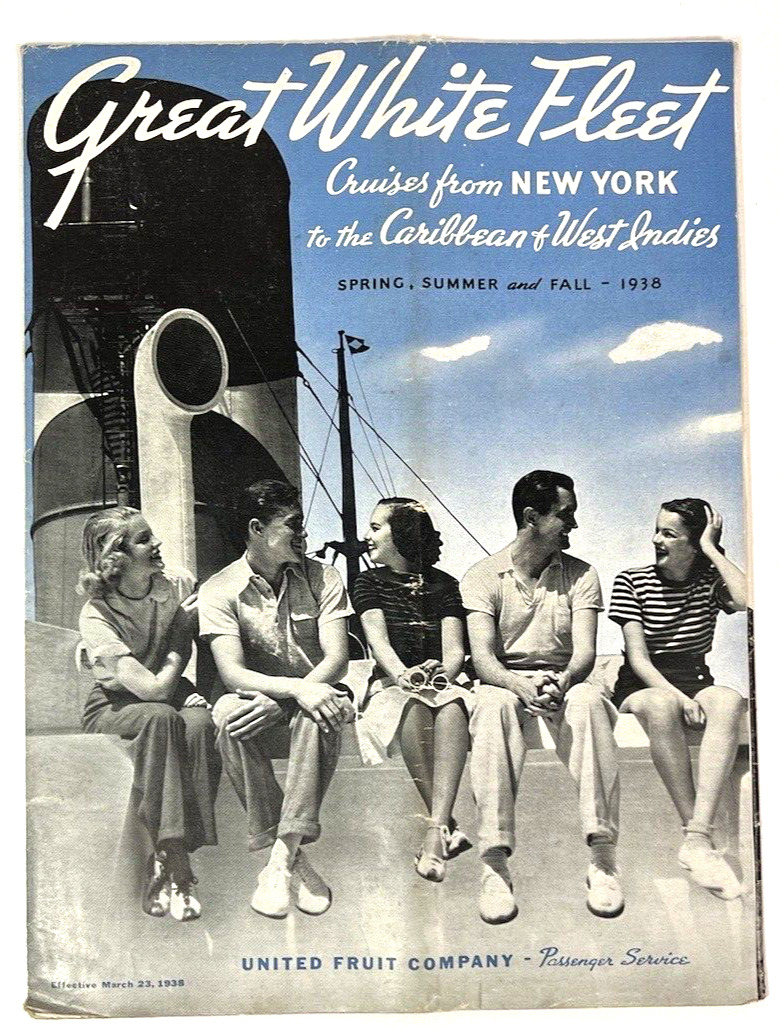 1938 Great White Fleet Cruises - NY to Caribbean & West Indies Travel Brochure