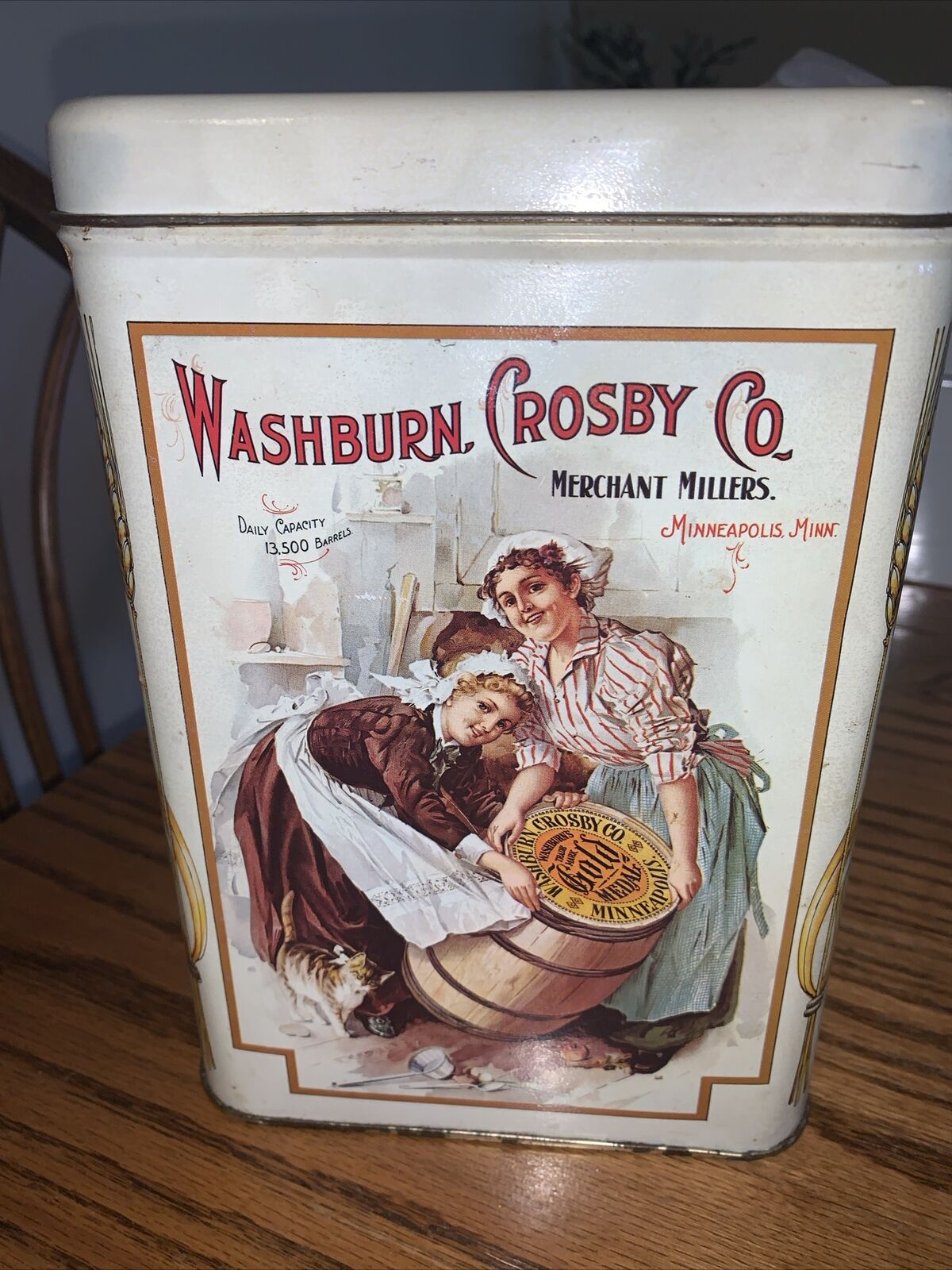Washburn Crosby Company Gold Medal Flour Tin Canister - Empty Vintage Tin