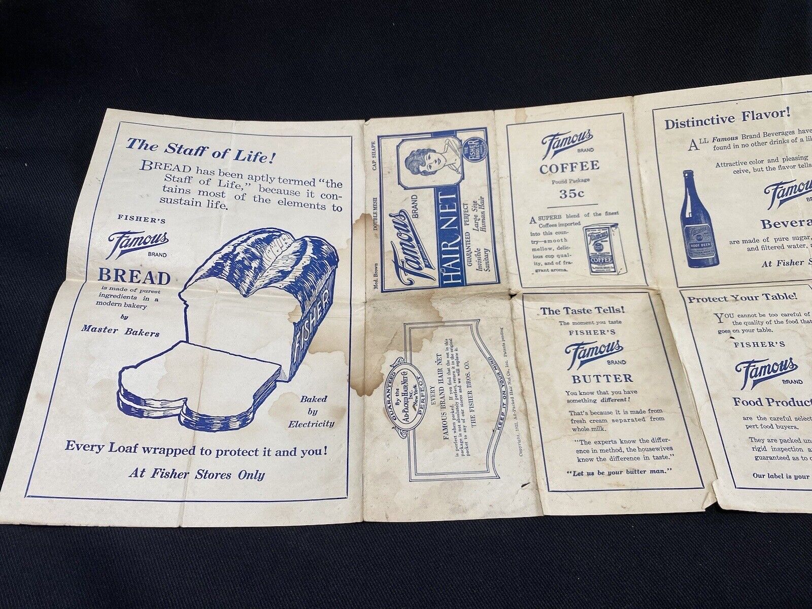 Vtg 1922 Famous Brand Advertising Fisher Brothers Cleveland Ohio Food Products