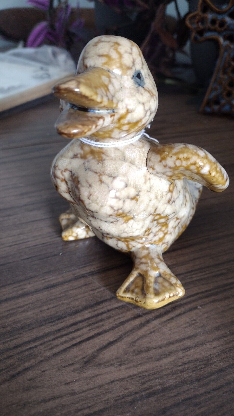 Ceramic Glazed Duck Figurine
